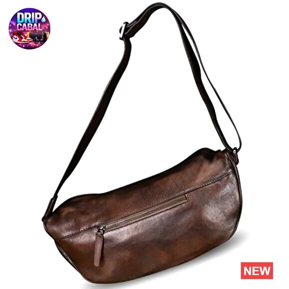 Genuine Leather Sling Backpack Crossbody Daypack Vintage Handmade main image 6